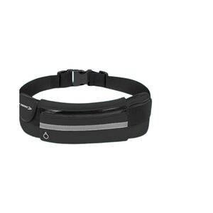 Black Running Waist Pack with Reflective Strip